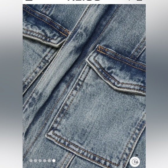 GOOD AMERICAN DENIM CARGO JUMPSUIT IN INDIGO SIZE XS - Picture 7 of 16